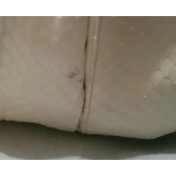 VTG Judith Leiber Snakeskin White Handbag with Pink Agate Grannycore Orig Box - Picture 6 of 12